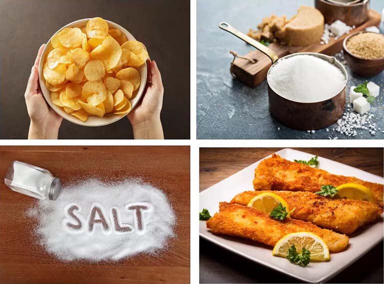 Không sử dụng các loại thực phẩm nhiều dầu mỡ, gia đặc biệt là muối để giảm đau nhức khớp gối