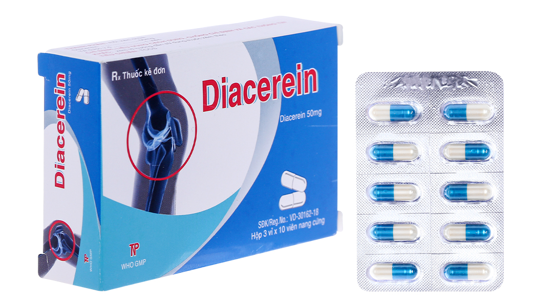 Thuốc chống thấp khớp tác dụng chậm Diacerein 50mg